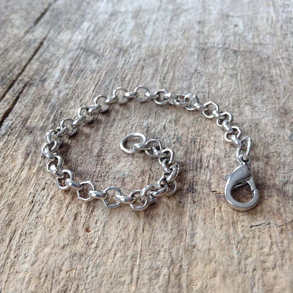 6 INCHES Rhodium Plated Chain Extender, Necklace Chain Extension - 5mm thick